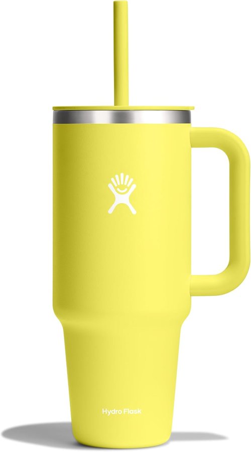 Hydro Flask Travel Tumbler - Insulated Stainless Steel with Handle, Lid & Straw | 40 Oz Cactus