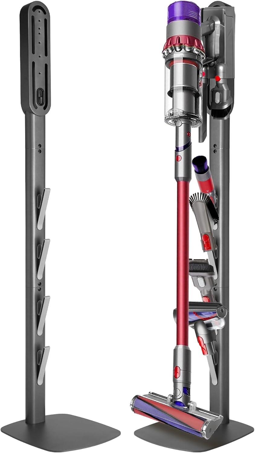 Dyson Vacuum Stand & Holder for Gen5 V15 V12 V11 V10 V8 V7 V6 - Metal Storage Bracket with Hidden Cord Design
