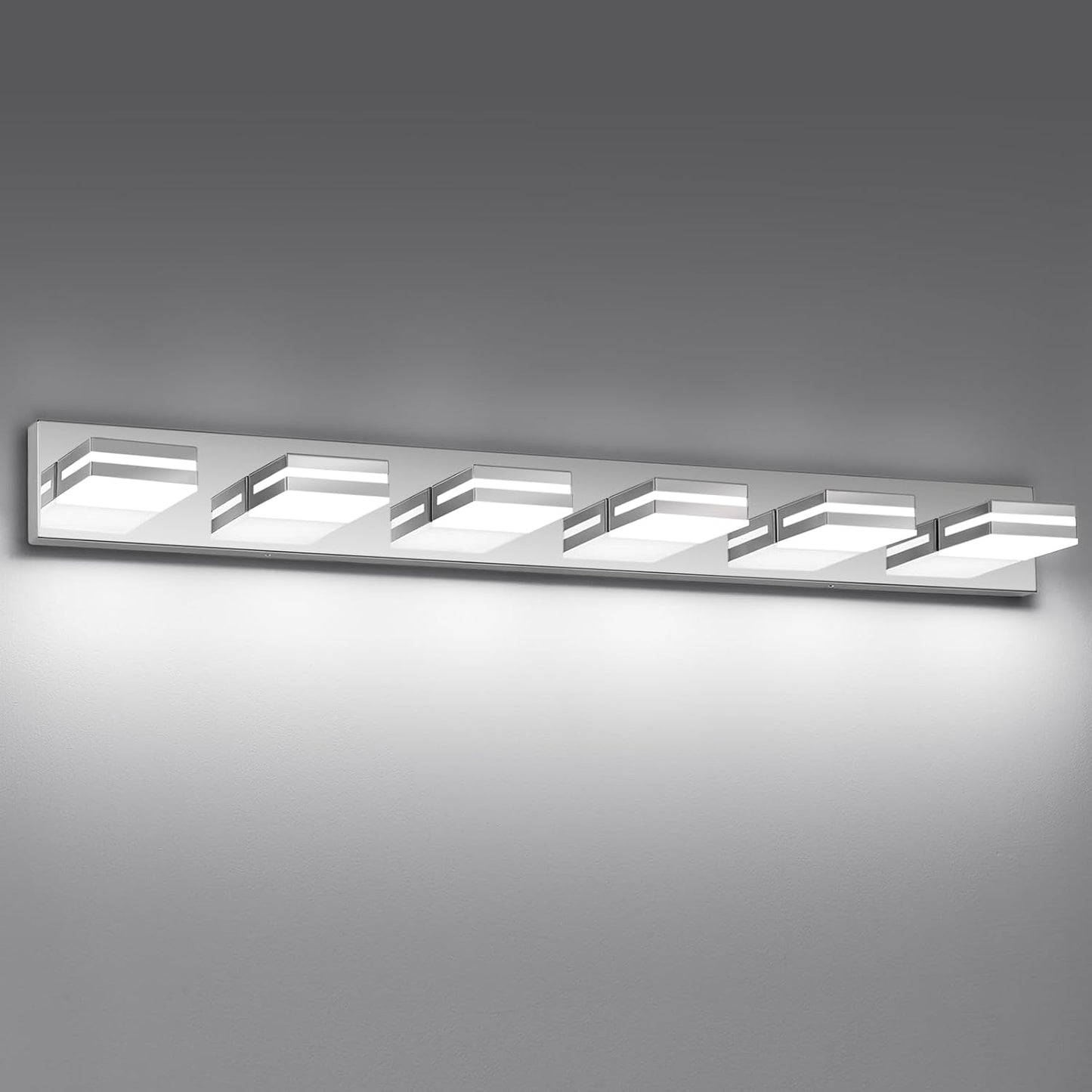 3-Light Modern LED Bathroom Vanity Light Fixture - Black Metal & Acrylic, 16-inch Over Mirror Lighting