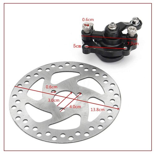 Acxico 1Set 140mm Rotor Electric Rear Disc Brake Caliper Kit for Mini Dirt Bike Go Kart Scooter ATV