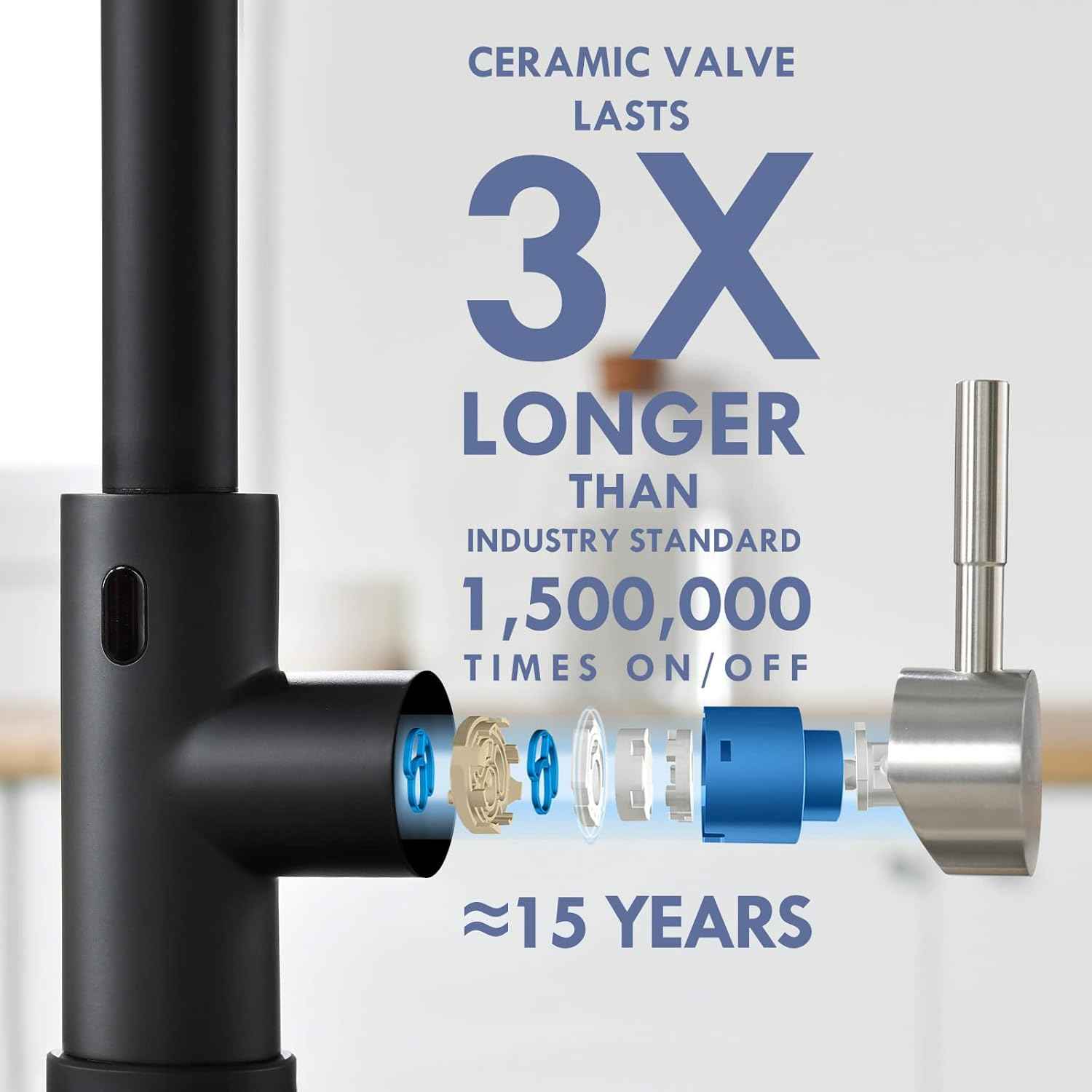 Matte Black Kitchen Faucet with Soap Dispenser - Commercial Single Handle Pull Down Sprayer