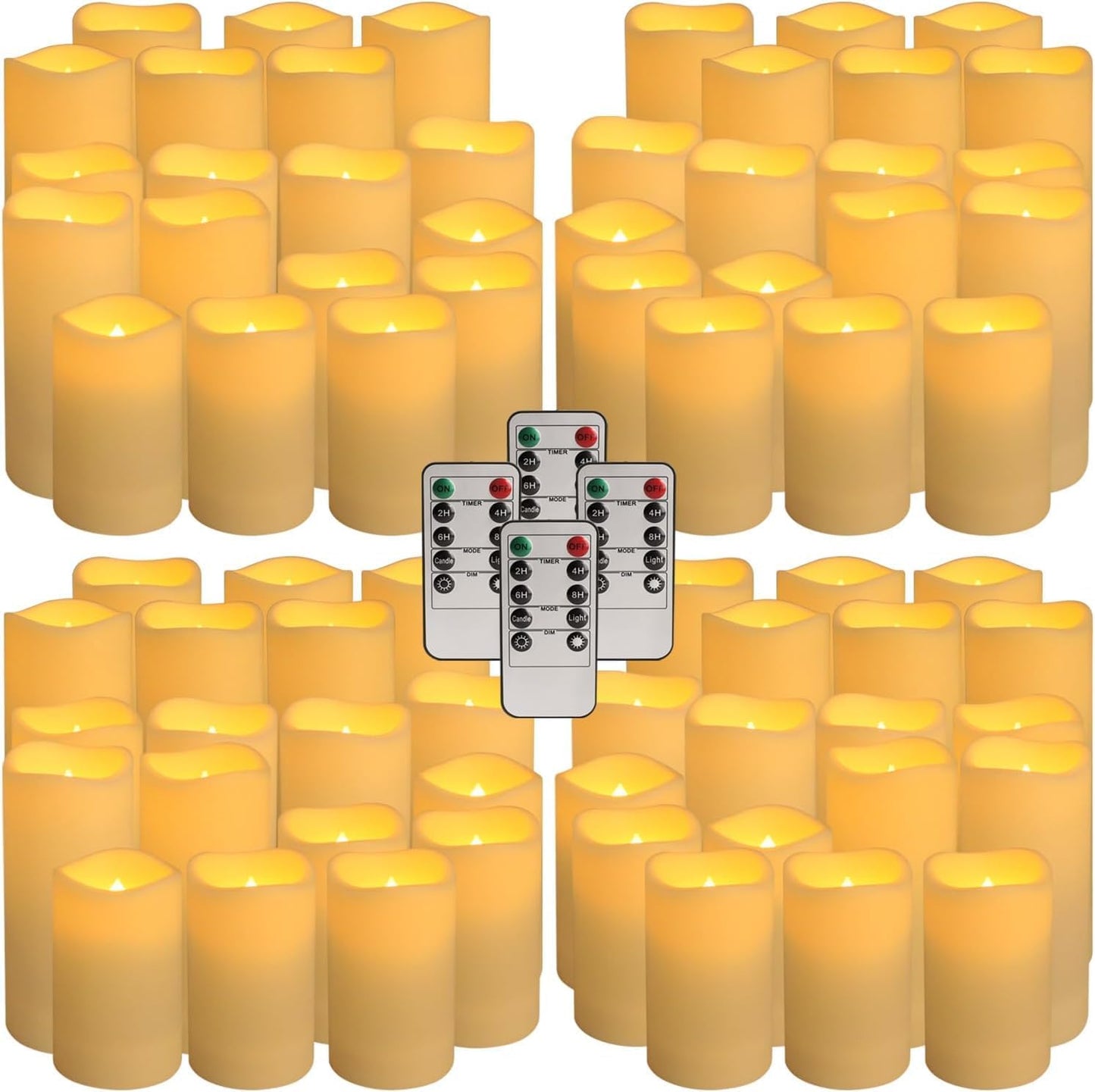 24-Pack Waterproof Flameless LED Candles with Remote & Timer – 4", 5", 6" Sizes for Halloween & Weddings