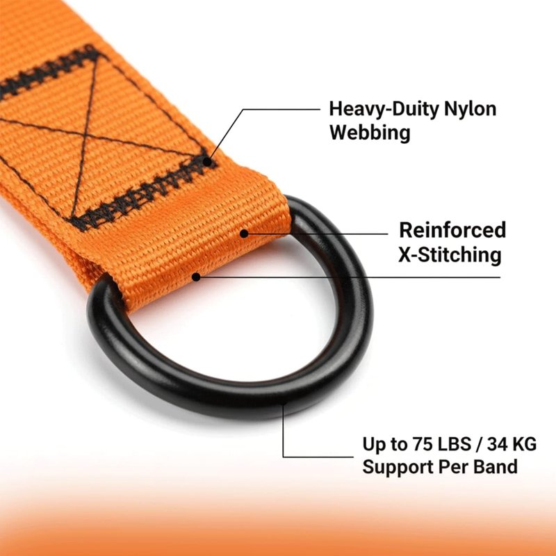Pull Up Assistance Bands β Heavy Duty Adjustable Pull Up Assist Bands with Foot & Knee Support for Pull Up Bar, Pull Up Resistance Bands for Home Gym, Strength Training Equipment, Orange