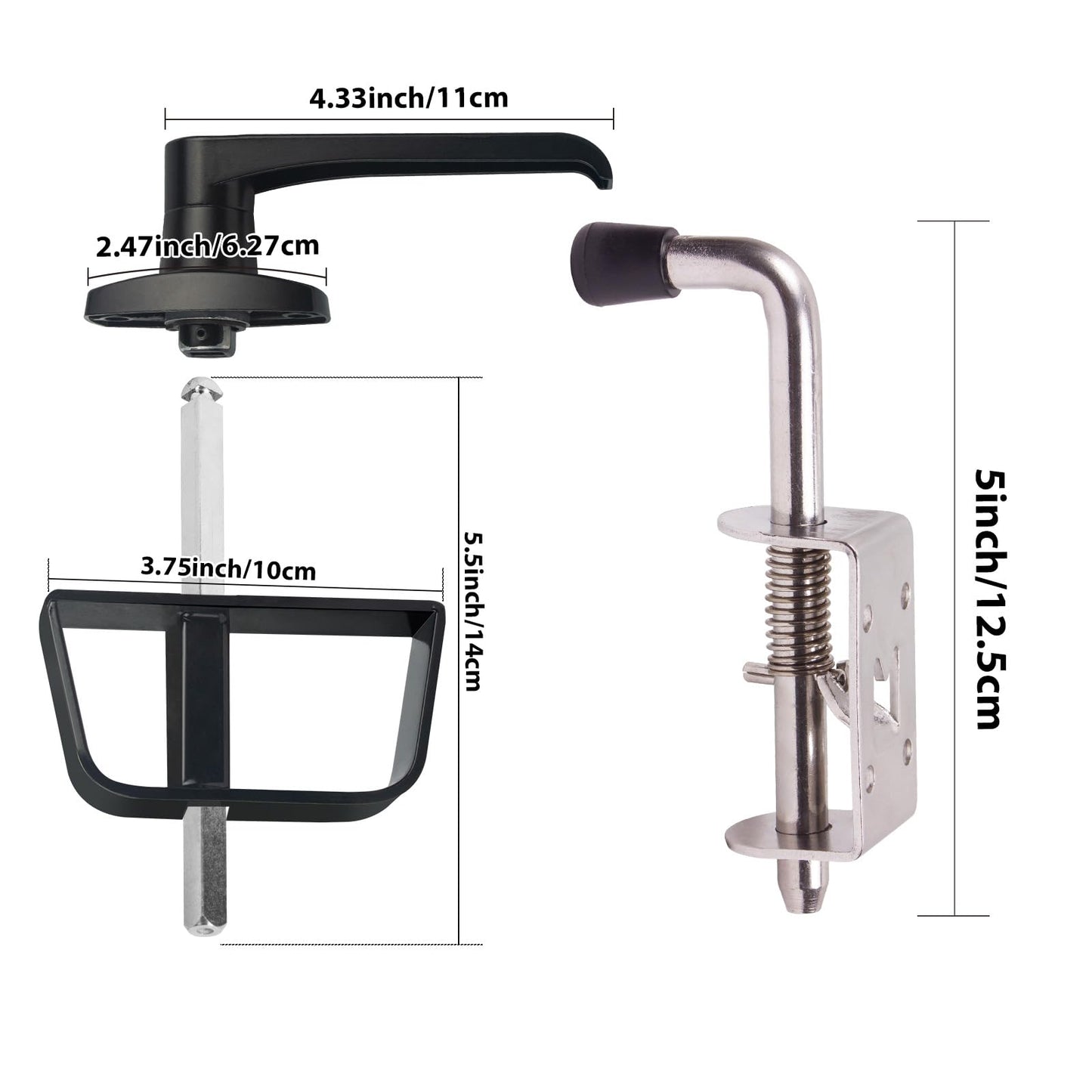 Double Door Shed Hardware Kit - Includes Barrel Bolt, Latch, and Double Door Hardware for Easy Installation for Gates, playrooms,Added Protection and Versatility