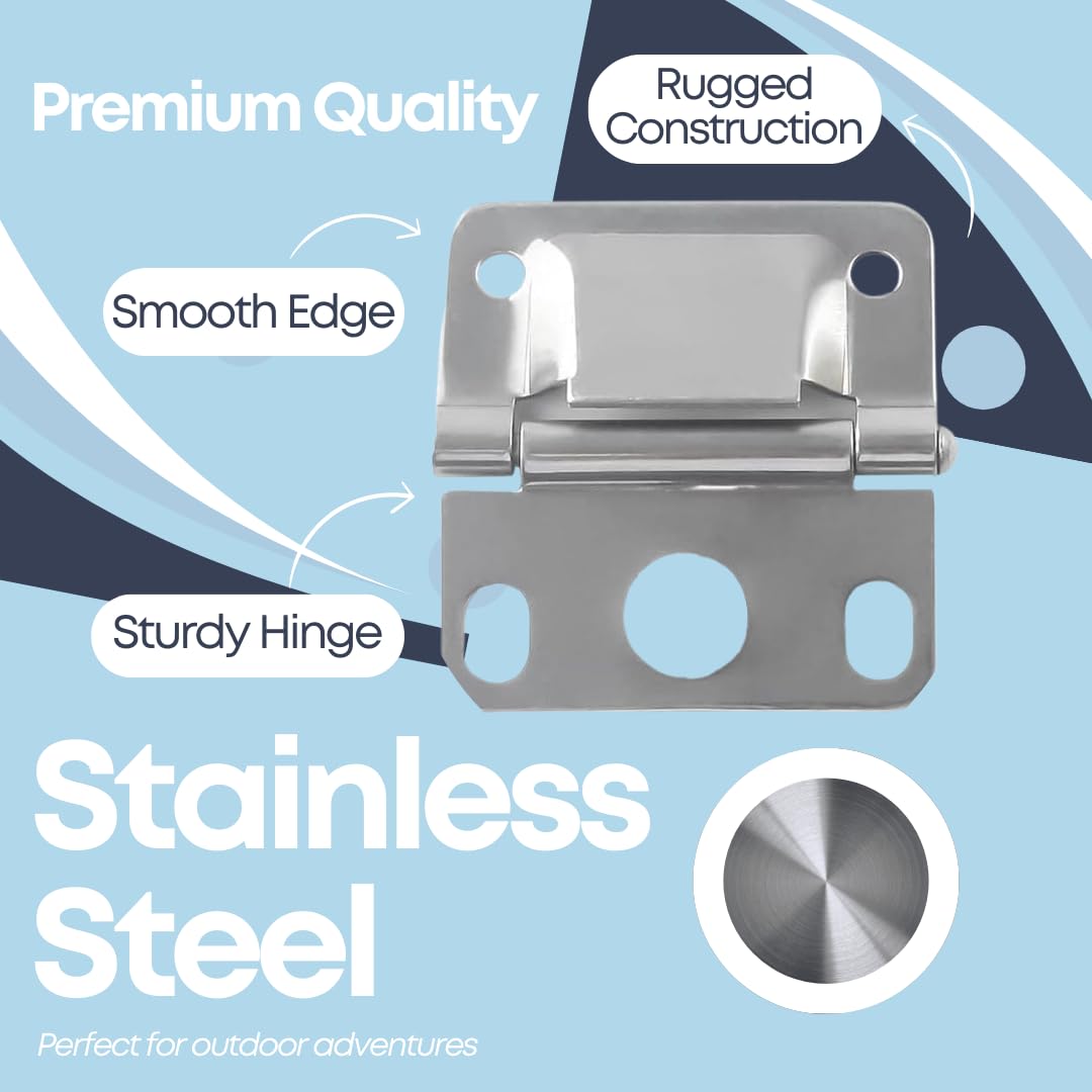 Cooler Stainless Steel Hinges for Coleman,4 Pack Coolers Replacement Parts for Coleman 5235 5250 5286b 6262 6270,Camping Coolers Accessories with Screws Set