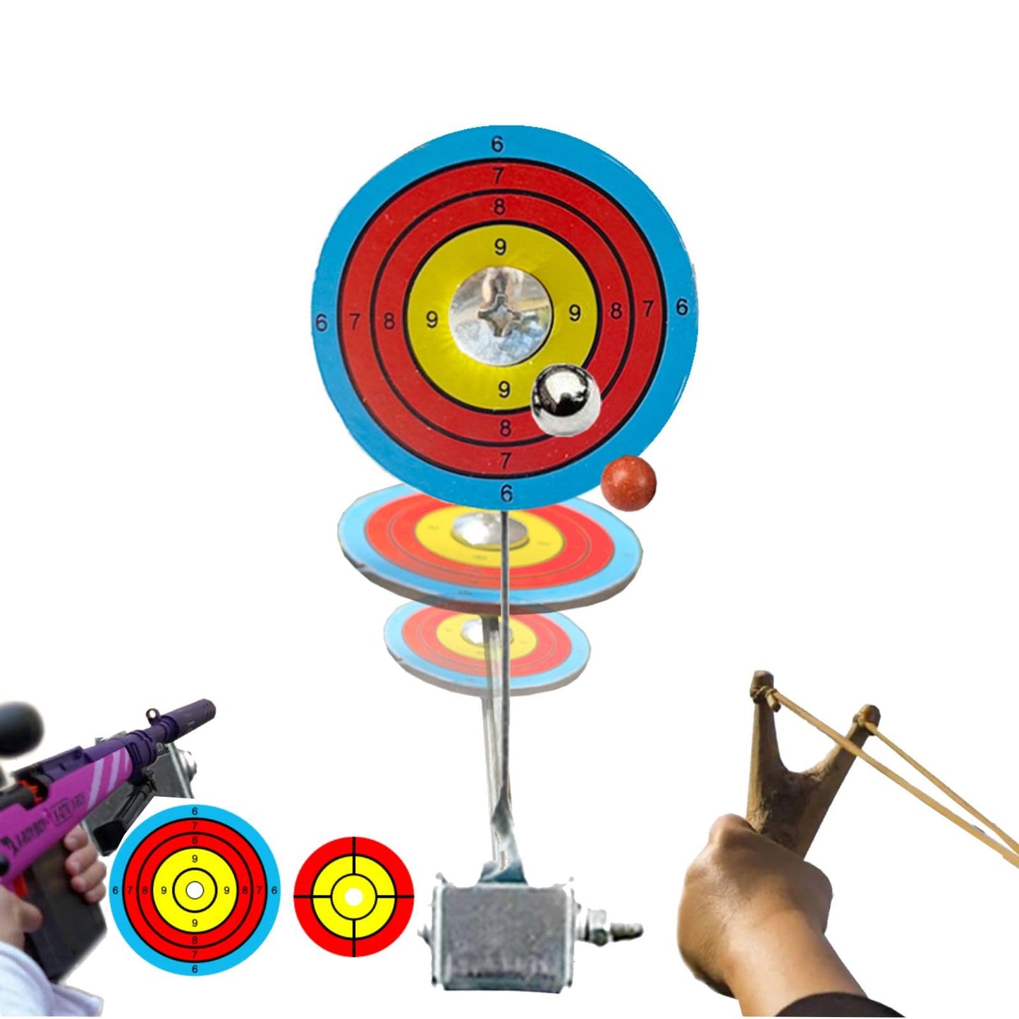 Airsoft Target with 2pcs All Metal Automatic Reset Shooting Target for Airsoft Gun Shooting BB Pellets Indoor Outdo (2PCS Reset Target+Box)