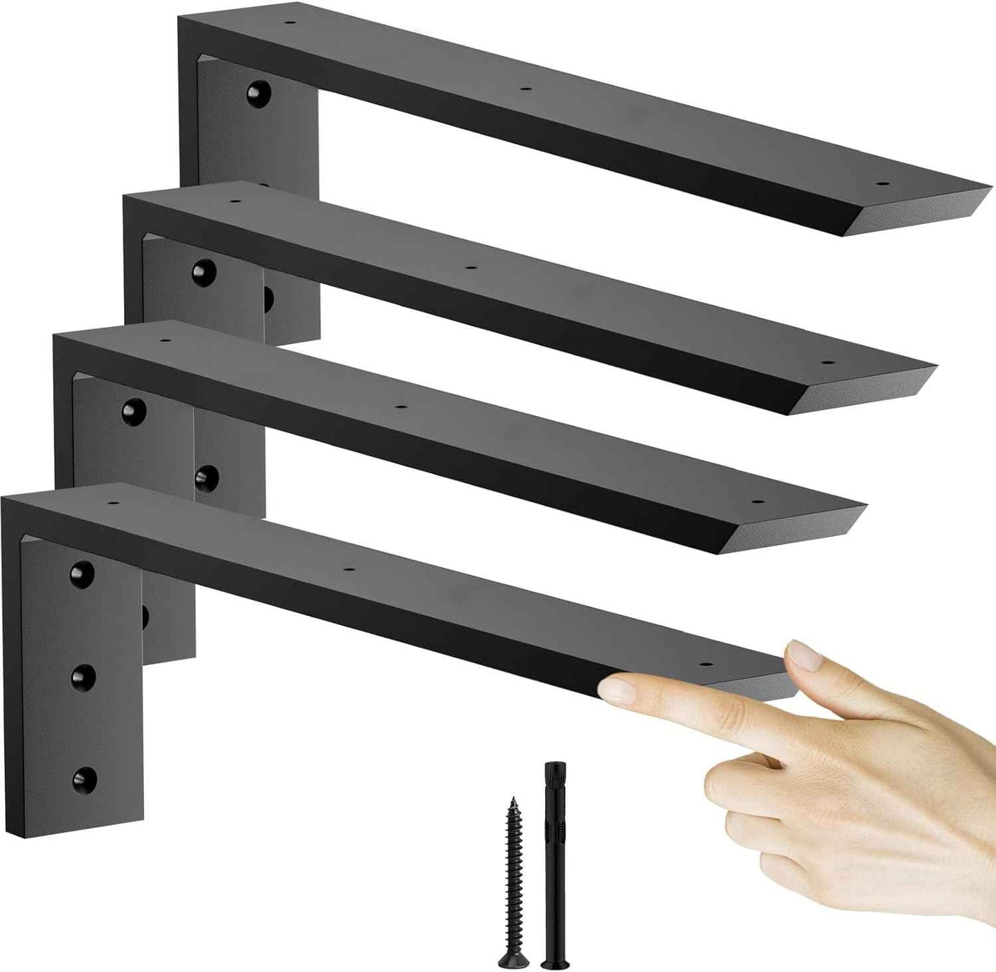 16-Inch Heavy Duty Countertop Support Brackets - 3 Pack for Granite, Quartz & Wood