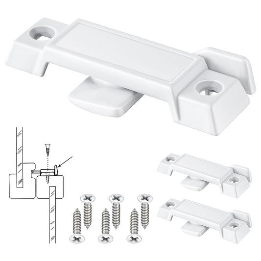 Saillong Replacement Sash Lock Compatible with Prime-line F 2590 for Vertical & Horizontal Sliding Windows, 2-1/4” Mounting Hole Centers, Broken Sash Locks for Additional Home Security (White,3 Pack)