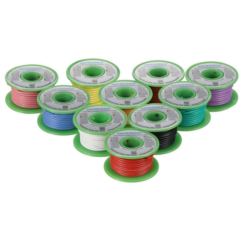 16 AWG Silicone Wire Kit - 10 Colors, 25 ft Each, Flexible Tinned Copper