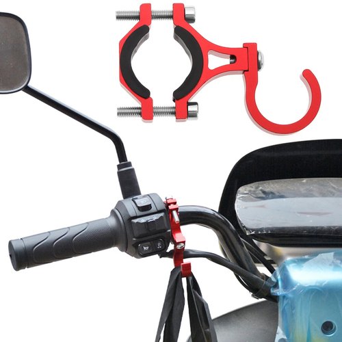 The Lord of the Tools Electric Scooter Hook Universal Scooter Hook Aluminium Hanger Hook Multifunctional Scooter Hanging Hook Accessories for Electric Scooters Bicycles Motorcycles Red
