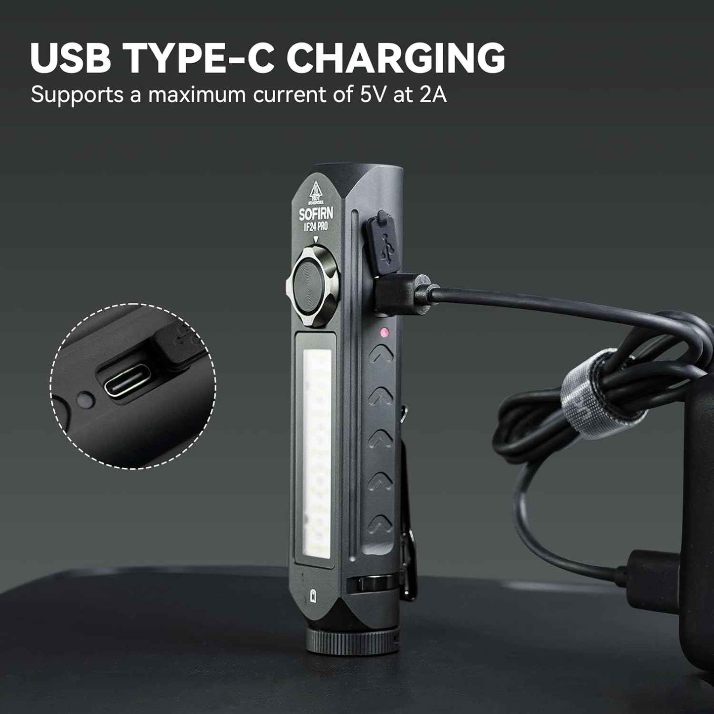 1800LM Rechargeable LED Flashlight - Sofirn IF24 Pro, Waterproof & Magnetic for Camping & Emergencies