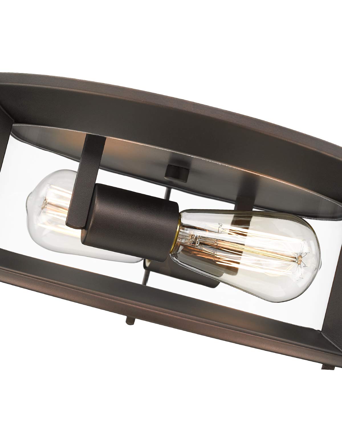 Emliviar Ceiling Light Fixture 12 Inch, Farmhouse Flush Mount Ceiling Light with Clear Glass in Oil Rubbed Bronze Finish, YE19108-F1 ORB