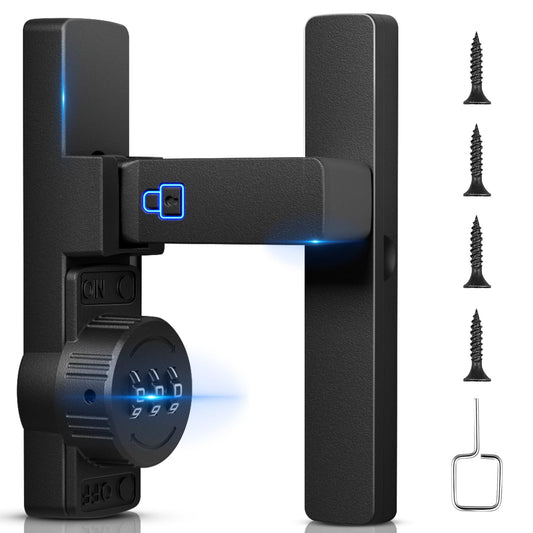 Barn Door Lock,Flip Latch Lock with Combination,90 Degree Sliding/Swinging Door Lock,Cabinet 3-Digit Password Keyless,Gate Latches Bolt for Gate Barn Door Garage Shed Window(Black,90 Degree)