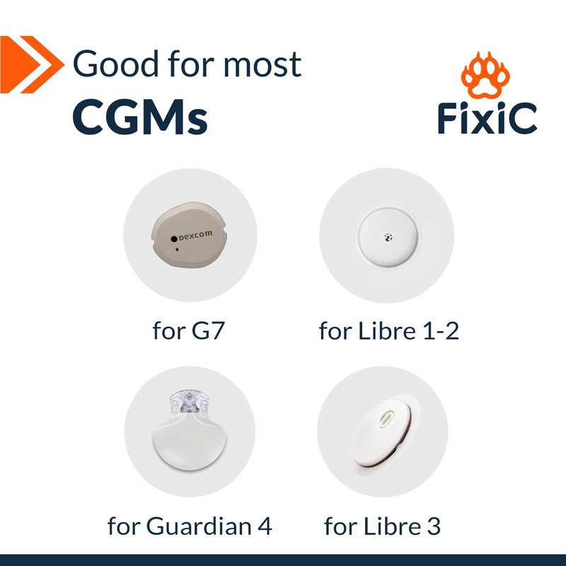 FixiС Adhesive Patches 25 Pack 3 1/2" – Good for Libre 1, 2, 3 & Plus – G7 & Stelo – Guardian – Waterproof Adhesive Patches – Libre Adhesive Covers – Pre-Cut – The Best Fixation for Your Sensor! (Tan)