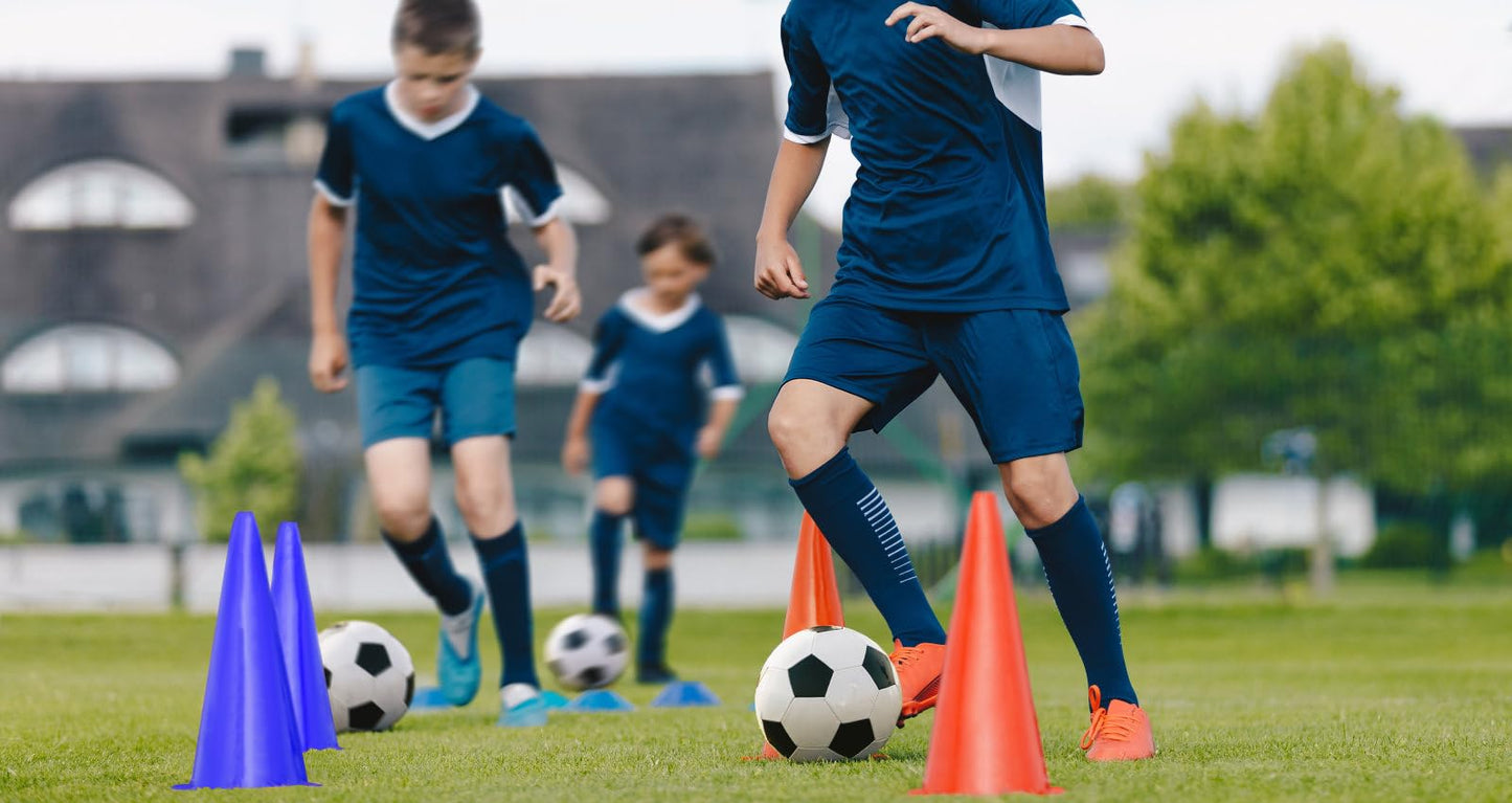 PXZBLG 12pcs 7 Inch Soccer Cones, Plastic Traffic Training Cones for Basketball Football Skating Drills Practice, 6 Colors