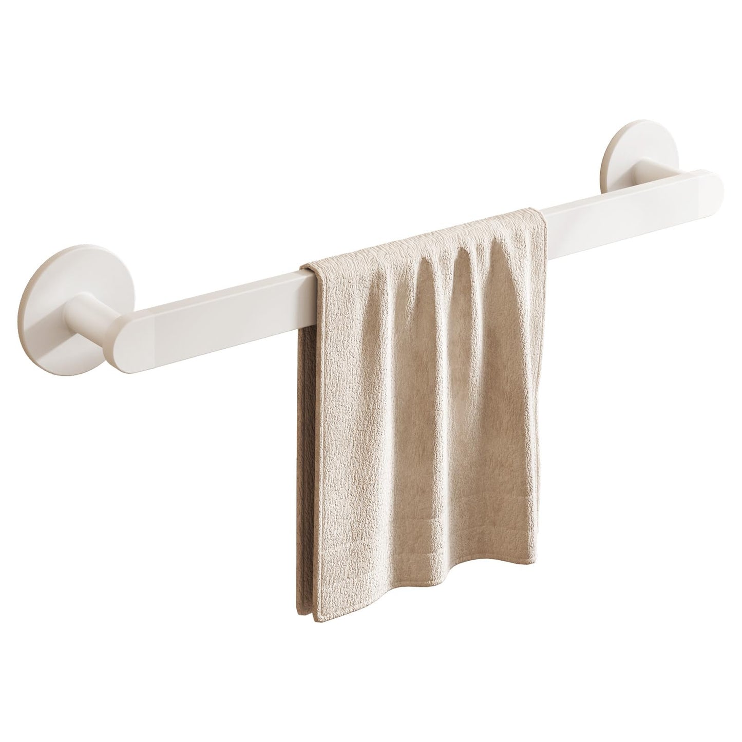 MCOCO Towel Rack for Bathroom Wall Mounted Adhesive Holder No Drill 15.8 inch Multi Use Space Saving Hanger for Towels Pot Lids Shoes 4 Layer Shield Rustproof Home Decor Classic White