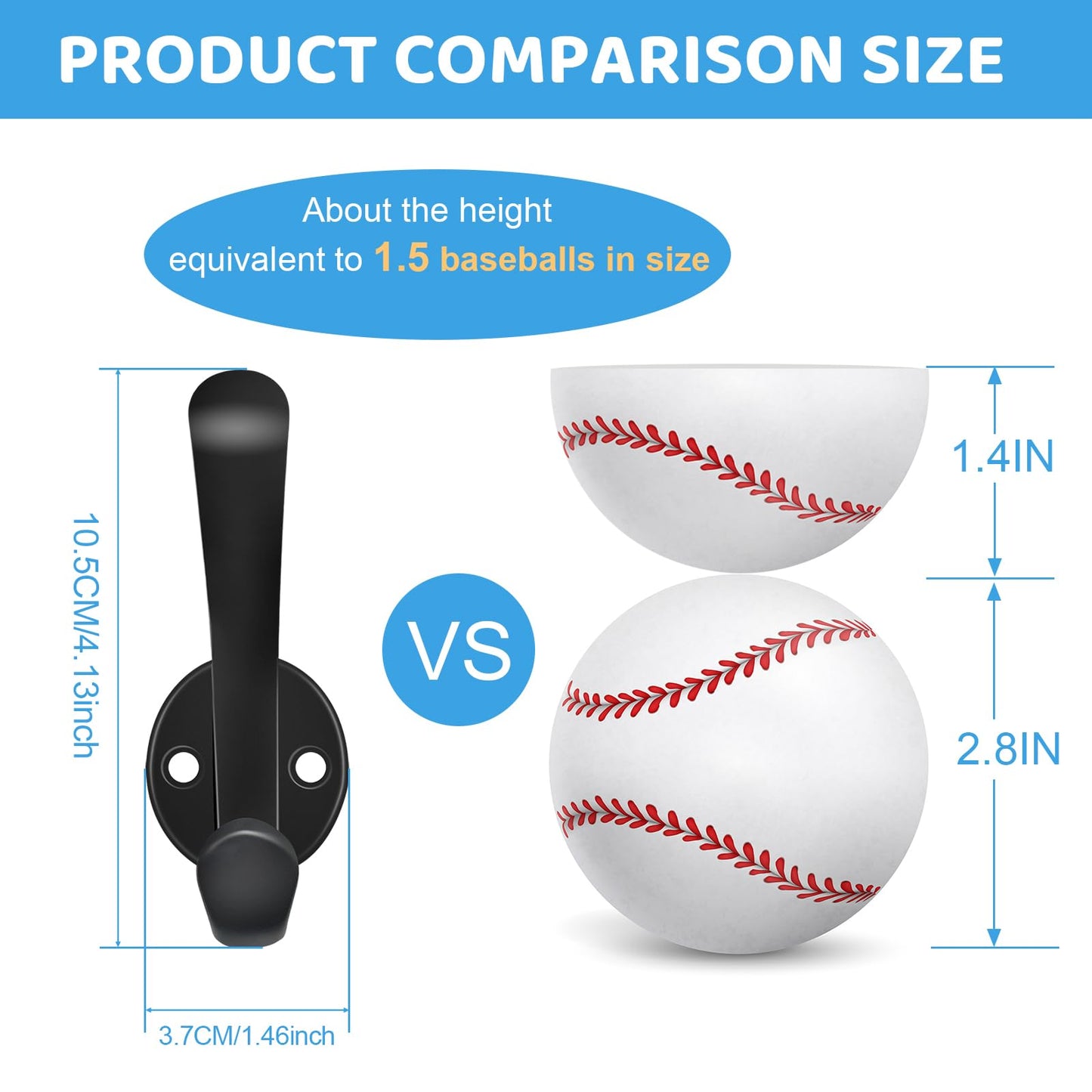 PEOIAOY 2 Pack Coat Hooks Wall Mount Heavy Duty Utility Retro Double Hooks for Hanging Coats,Hat, Towel, Key, Robe, Scarf, Bag, Cap (Black)