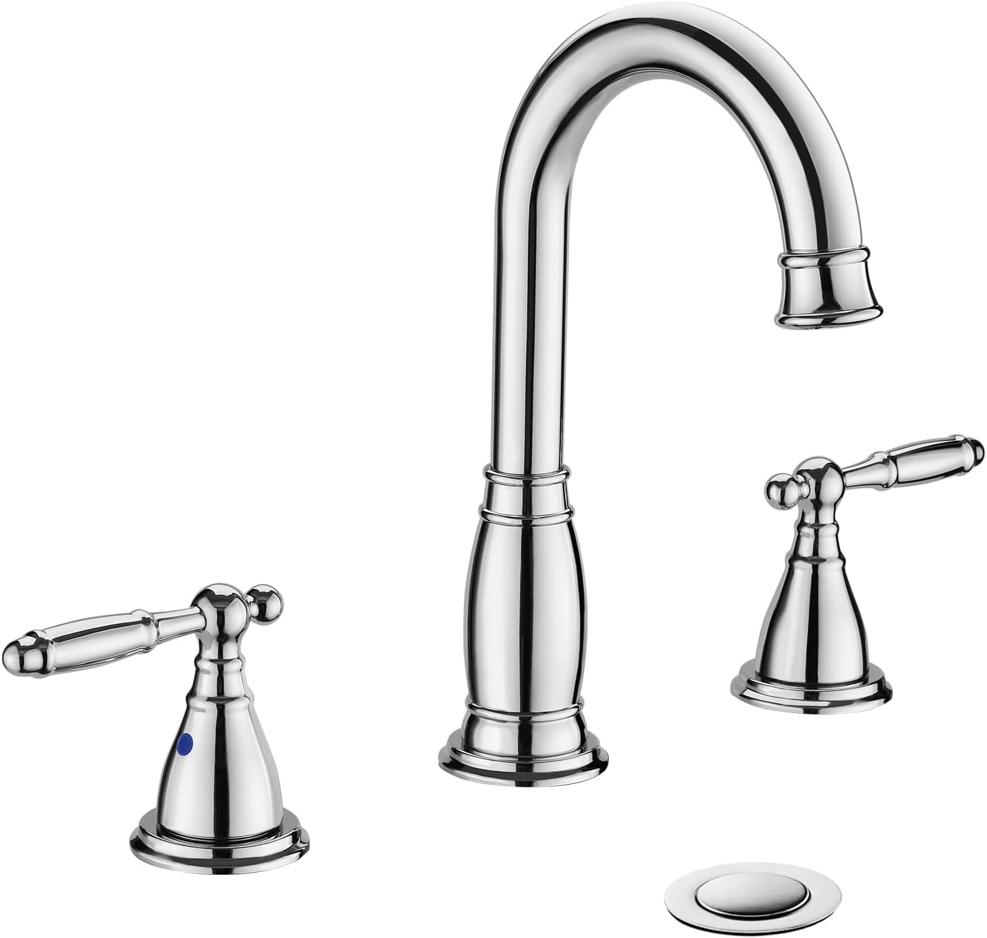 Oil Rubbed Bronze Widespread Bathroom Faucet Set with Valve & Drain - Phiestina WF017-4-ORB