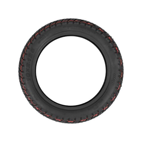 LHROPA 10" 10 x 2.125 10-inch Rubber Off-road Tubeless Tire + Straight nozzle Explosion-proof Tyre Replace for Segway Ninebot F Series (F20 F25 F30 F40) D28U Electric Kick Scooter Wheel Parts