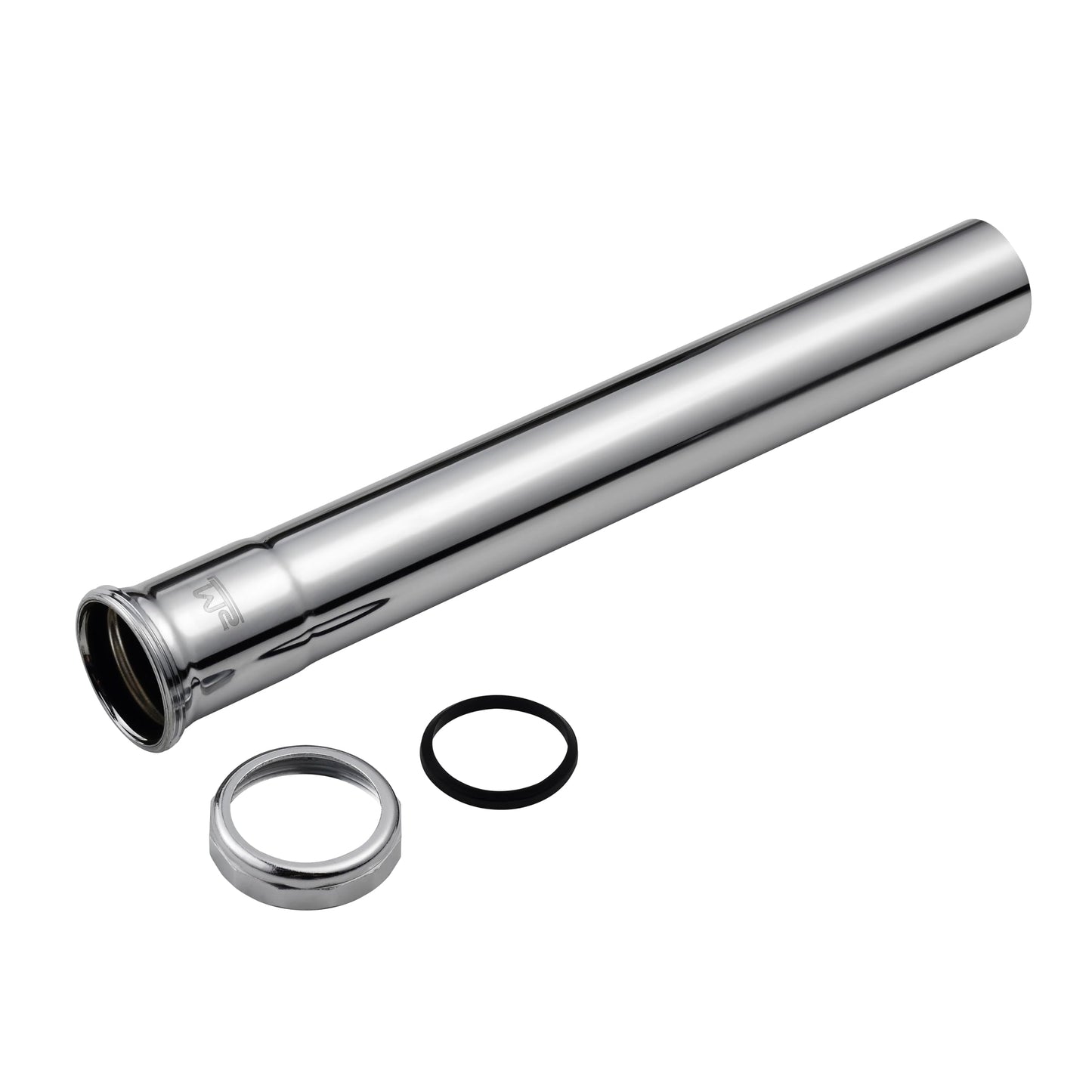 ZM 1-1/4 Inch Heavy Duty Extension Tube with Slip Joint Connection, 12 Inch Length, 22 Gauge, Brass Plumbing Fitting, Chrome