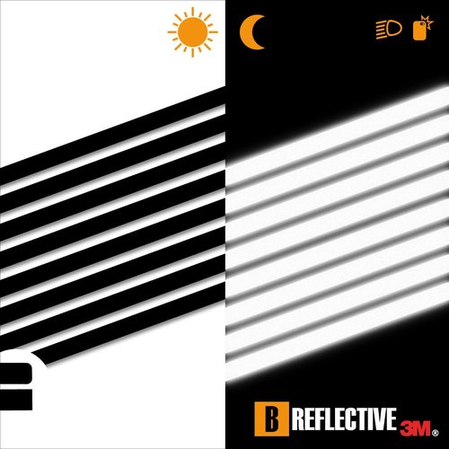B REFLECTIVE - Set of 8 Retro Reflective Stickers for Scooters, Bikes, Motorcycles,... - Multi Support Strips - High Visibility - 3M Technology™ - Maximum grip