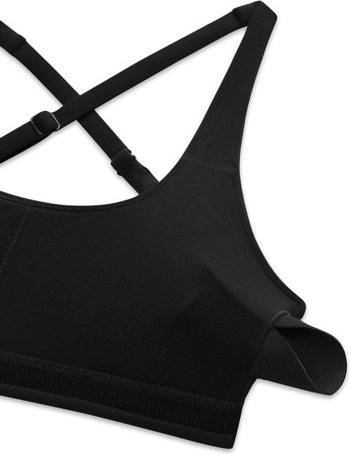 CRZ YOGA Butterlift Sports Bra - Adjustable Cross Back, Wireless Padded for Pilates & Workouts