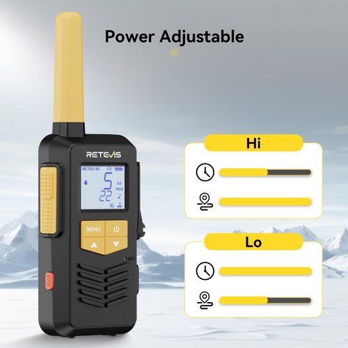 Retevis EZtalk 2S GMRS Radio - Walkie Talkie Long Range with Controllable Mic, 1800mAh Low Temperature Battery, Rugged IP67 Waterproof Radio, NOAA Weather Alert, Compact Radio for Skiing, Snowboarding