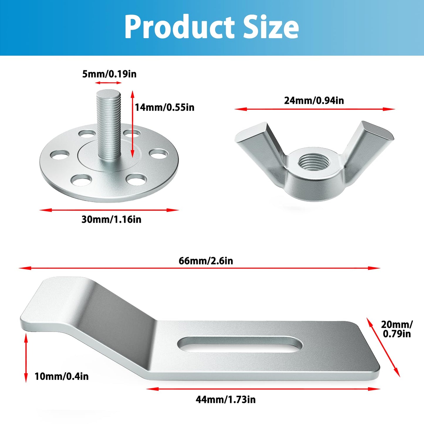 12 Pack Undermount Sink Clip, Sink Clips Kit,Sink Mounting Kit Bracket, for Bathroom Kitchen Marble Granite Vanity Countertop Installation and Repair Kit - Silver