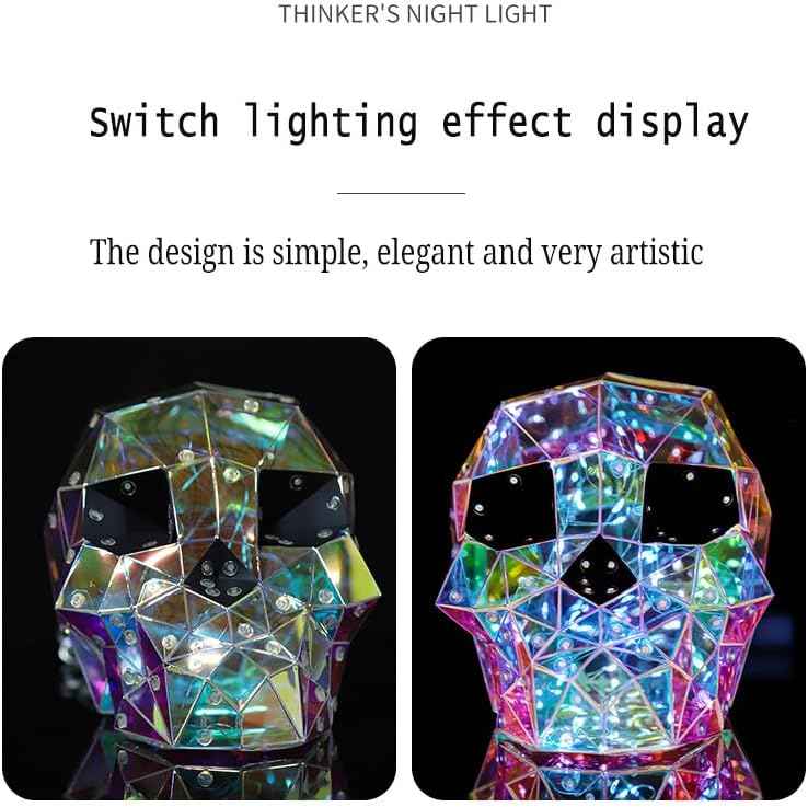 Spooky Ghost LED Lights - 2 Pcs Prismatic Iridescent Halloween Decorations for Indoor Use