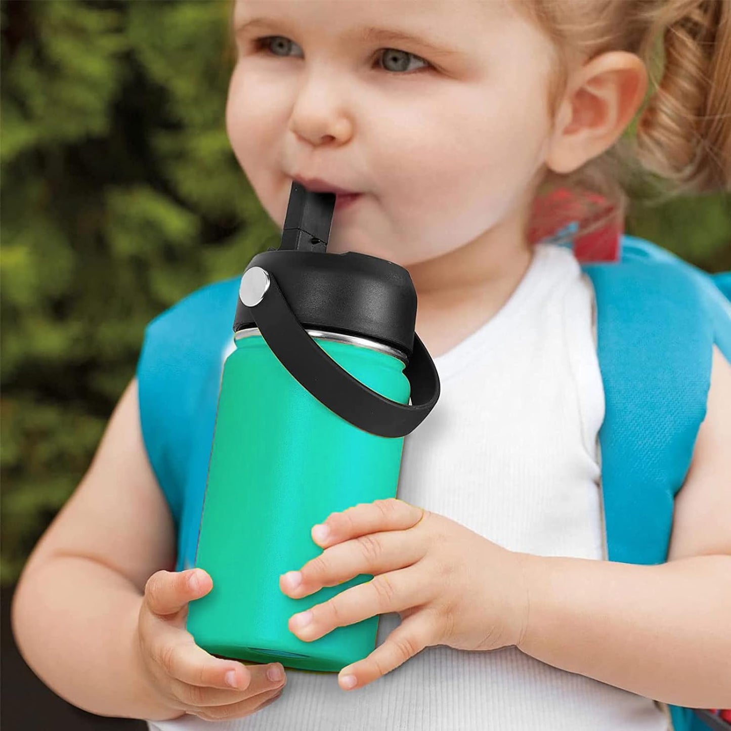 LLCJYYCY Lids Straw for Hydroflask Wide Mouth 20 32 40 oz, Flex Straw Lid Fit for Hydro Flask Sports Water Bottles, Flexible Handle Replacement Lid Straws Cap Top Accessories