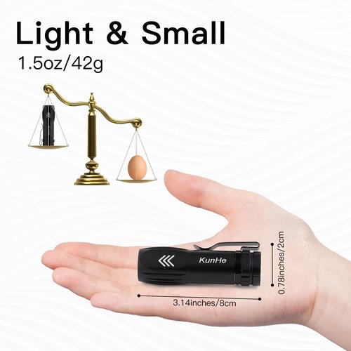 KunHe 10 Pack Small Rechargeable Flashlights Bulk USB-C Mini High Lumen Flashlight Clip-on Portable Pocket Flash Light for EDC Emergency Home Use