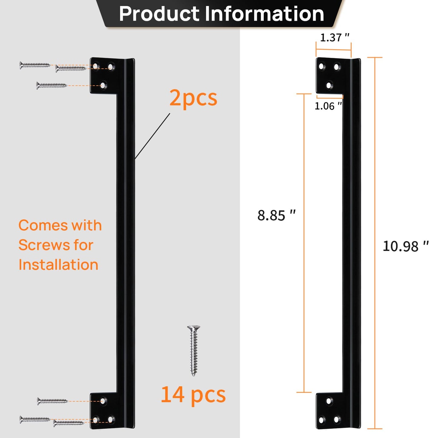 Catephe Door Latch Cover, 2 Pcs Door Latch Guard Plate, L Shaped Security Reinforcement Striker Plates, Cover The Gap Between Door Lock and Door Frame(Black)