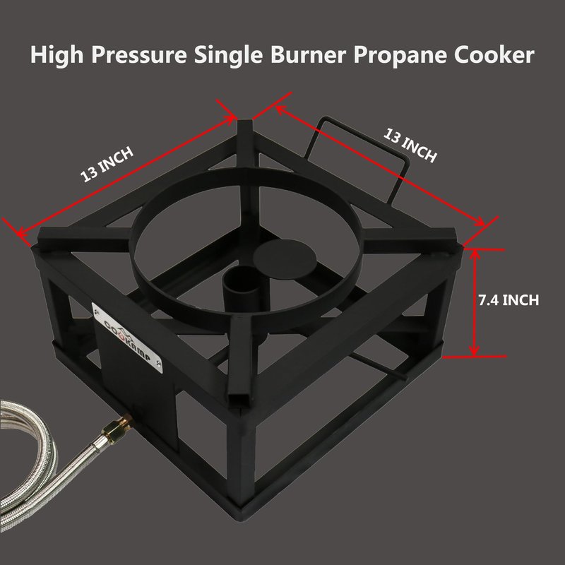 COOKAMP Propane Burner for Outdoor Cooking (Single Burner-Jet Burner)