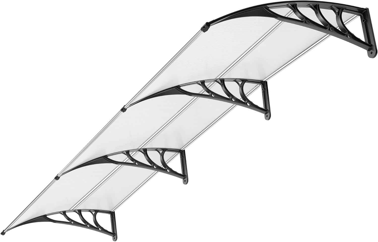 40-Inch VIVOHOME Polycarbonate Window Door Awning Canopy - Brown with Black Bracket
