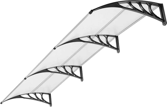 40-Inch VIVOHOME Polycarbonate Window Door Awning Canopy - Brown with Black Bracket