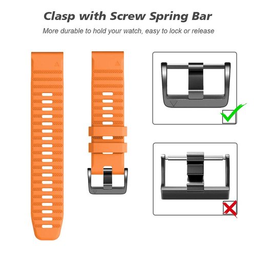NotoCity Compatible with Fenix 6 Pro Band 22mm Easy Fit for Fenix 5/Fenix 5 Plus/Fenix 6/Fenix 6 Pro/Forerunner 935/Forerunner 945/Approach S60/Quatix 5(Green/Orange)