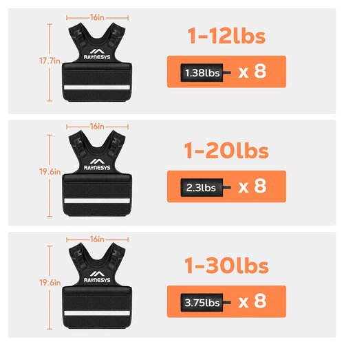 Adjustable Weighted Vest for Women, 1-12LBS Weight Vests with Adjustable Shoulder Strap, 8 Ironsand, Large Pocket, Reflective Strip, Weighted Vest Men and Women for Workout, Strength Training