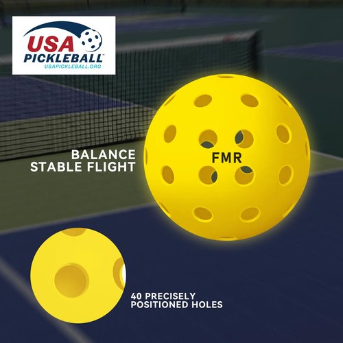 Feel my rhythm Pickleball Balls,40 Hole Outdoor Pickleball Balls, USAPA Approved Pickle Ball for Tournament Play, Crack-Resistant, Aerodynamics, 12 Packs