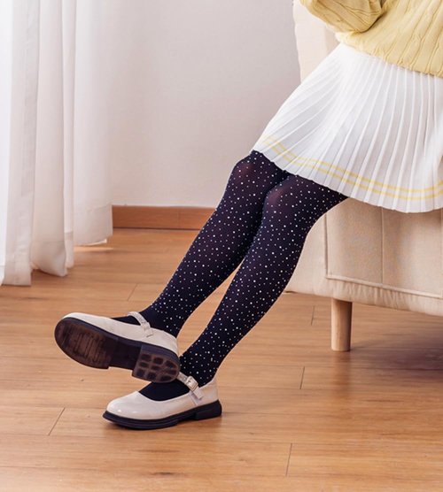 LUCKELF Girls Glitter Tights - Soft Opaque Sparkle Tights with Rhinestones for School & Dance
