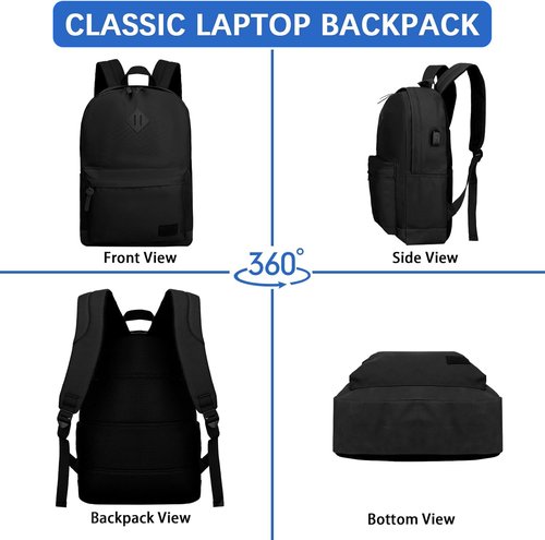 Goloni Anti-Theft Laptop Backpack - Water Resistant 17.3 Inch USB Charging Bag for Travel & Work