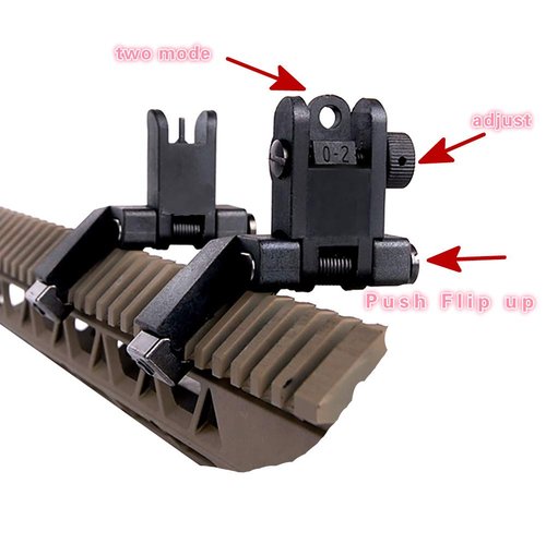 IORMAN Ultralight Flip Up Sight 45 Degree Offset Rapid Transition Front and Backup Rear Sight