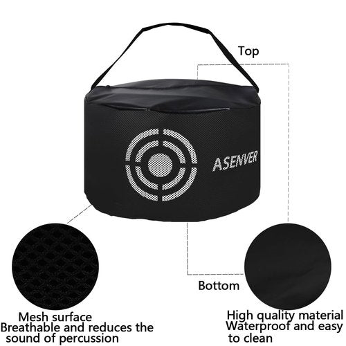 ASENVER Black Golf Impact Bag Silent Golf Swing Trainer Golf Smash Bag Portable Power Hitting Bag Golf Training Aid