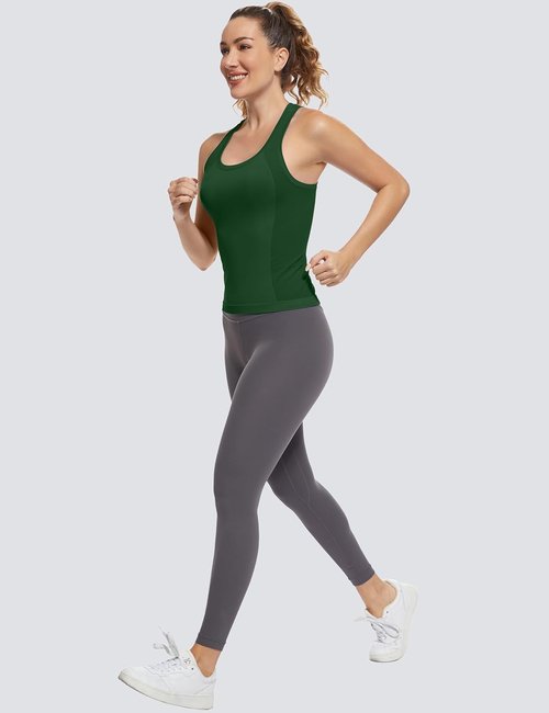 MathCat Racerback Workout Tank Tops for Women - Seamless Muscle Fit | Sizes XS-L