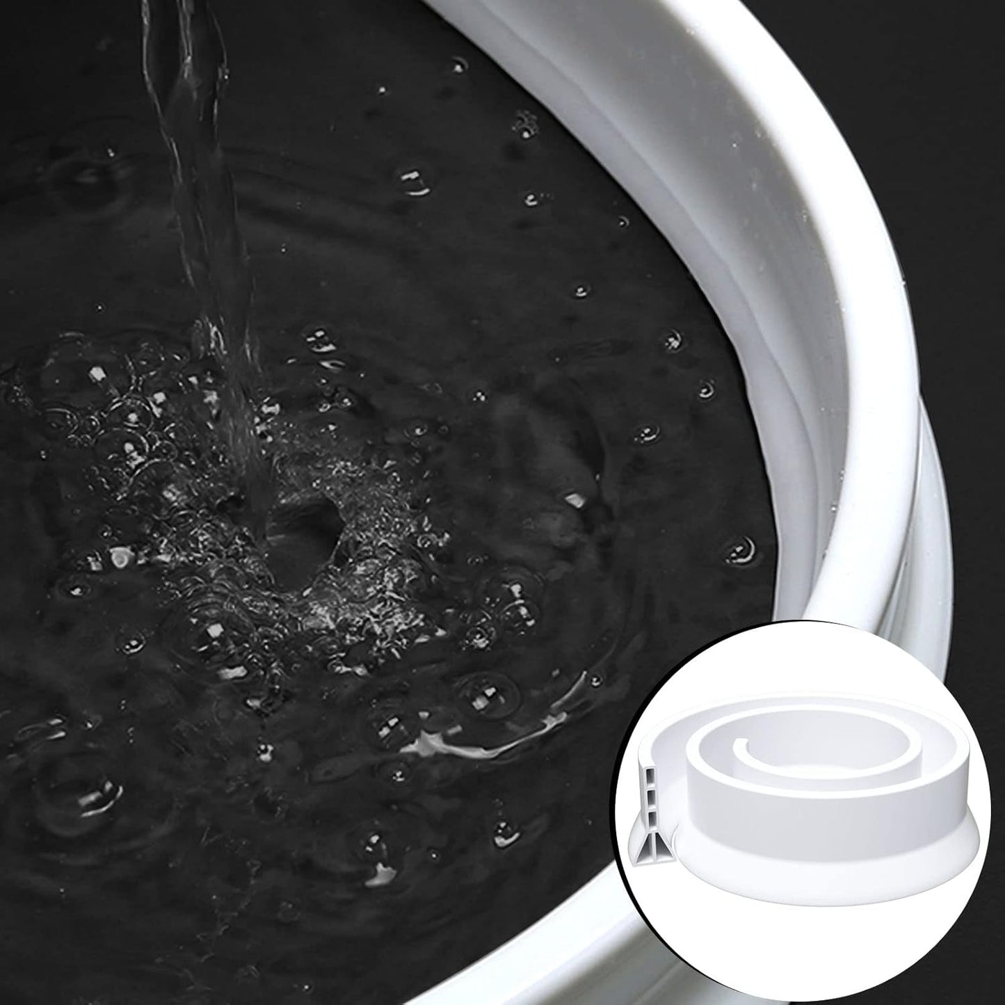 Raycity 59" Collapsible Shower Water Splash Guard - High Threshold Water Dam for Curbless Shower, Bathroom & Kitchen Barrier (White)
