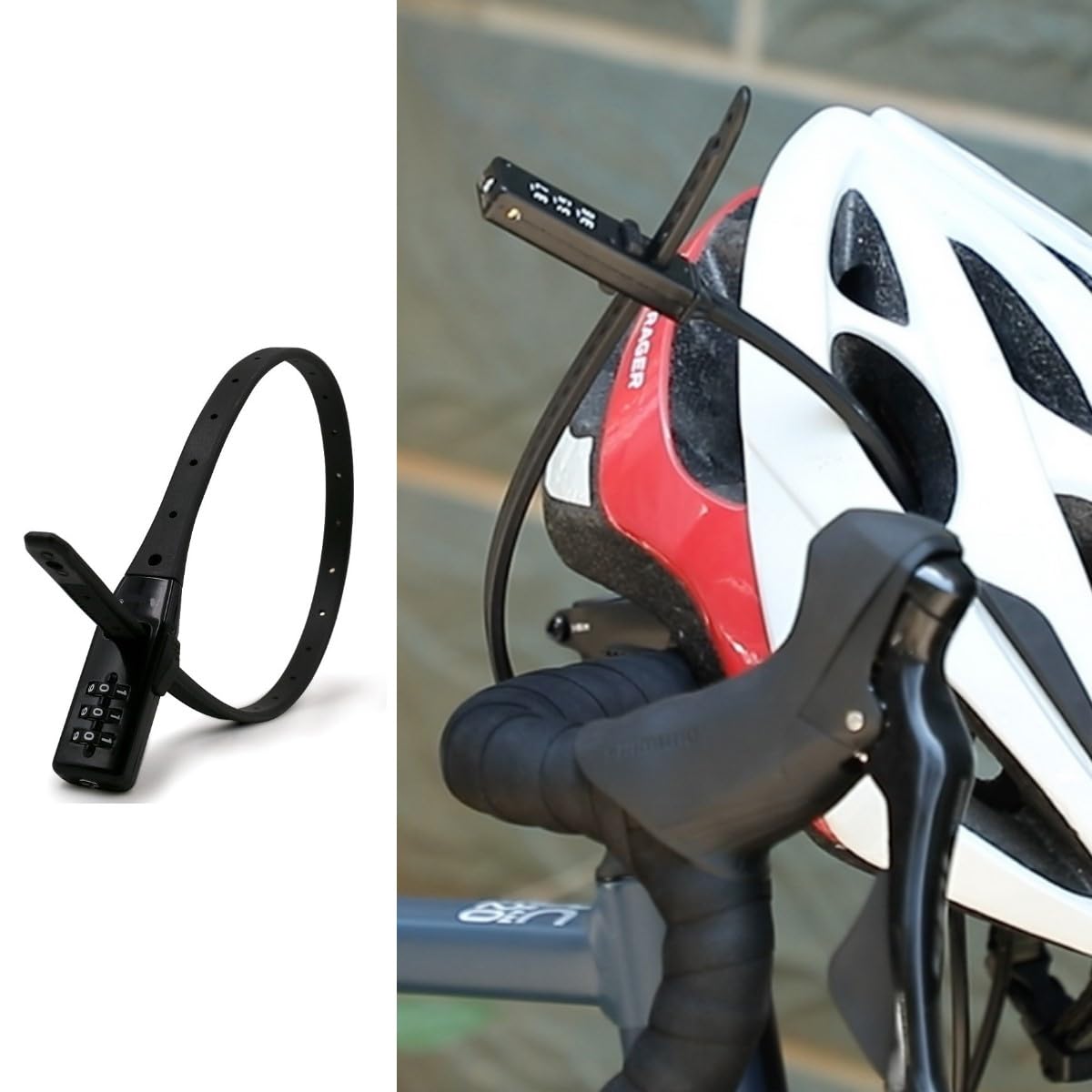 HOUSON 2 Pack Zip Tie Cable Lock Bike Bicycle Helmet Lock, 54cm Bicycle Band lock with Combination Code 3-Digit Code Multi Purpose Lightweight Flexible Security Motorcycle Helmet Bike Lock