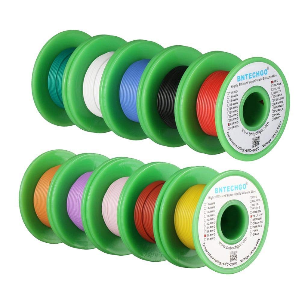 16 AWG Silicone Wire Kit - 10 Colors, 25 ft Each, Flexible Tinned Copper