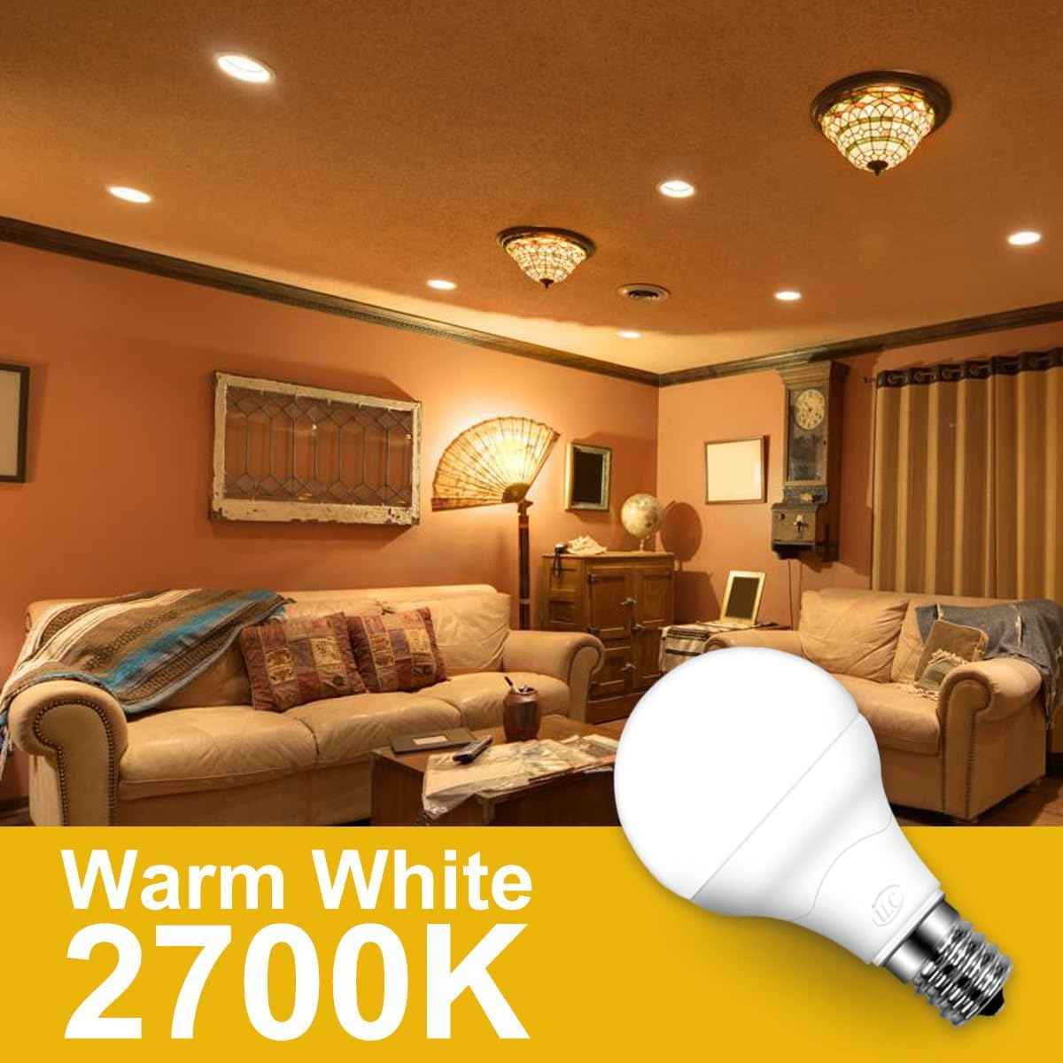 ILC E17 LED Light Bulbs (40w Equivalent) 5W, Color Changing RGB, 2700K Warm White, 12 Colors 2 Modes Timing with Remote Control (4 Pack)