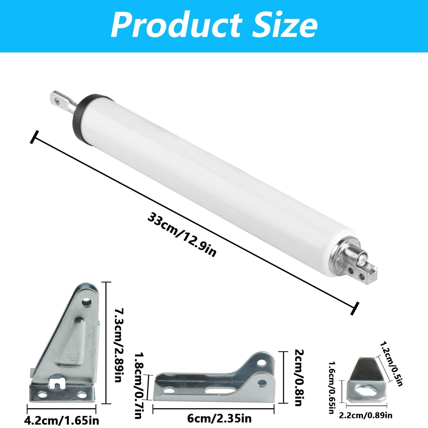 Pneumatic Screen and Storm Door Closer Kit, Heavy Screen Door Closers Closure forScreen Doors and Storm Doors Hardware Replacement, with Bracket & Parts(White)