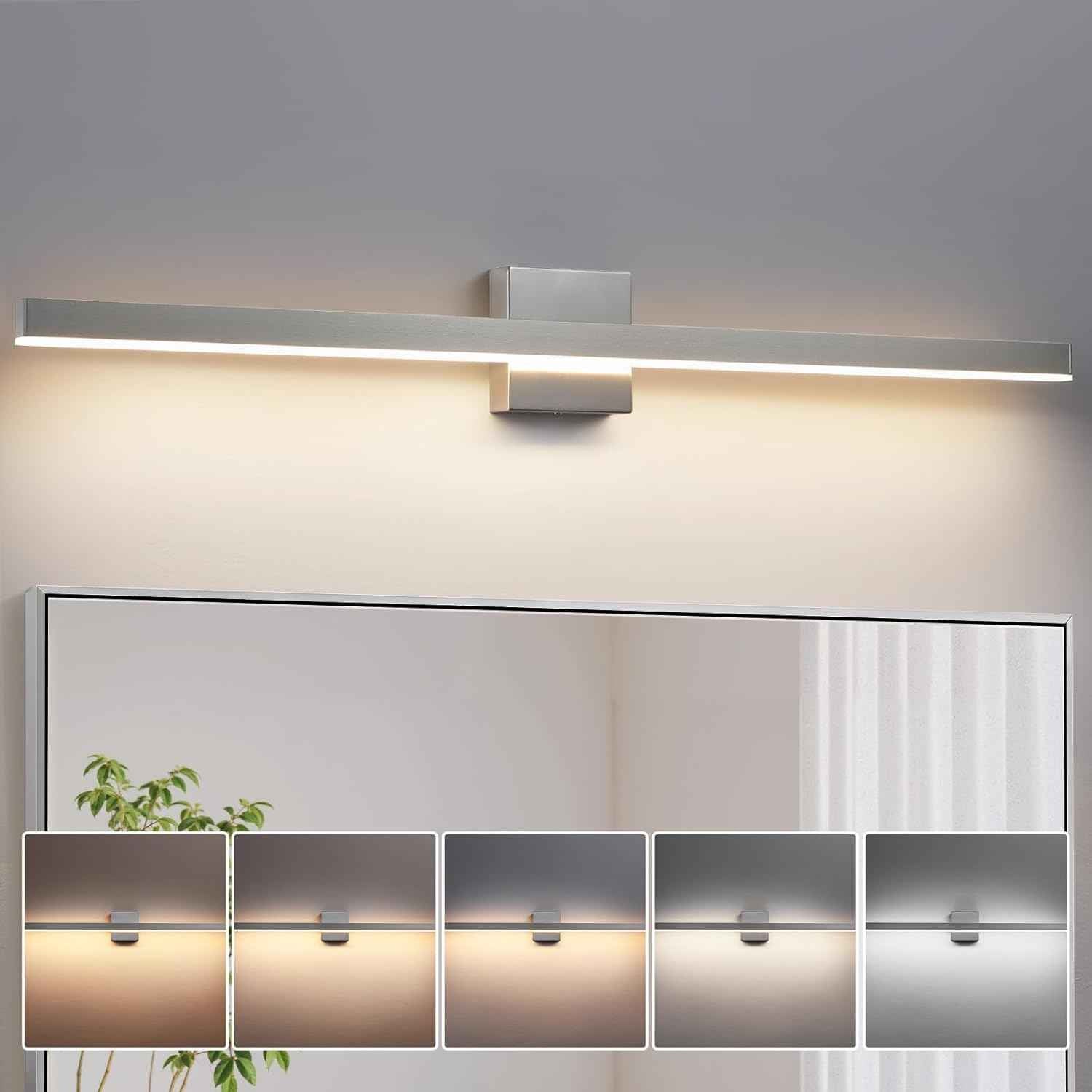 24-Inch Dimmable Gold Bathroom Vanity Light - Modern LED Bar Fixture for Over Mirror