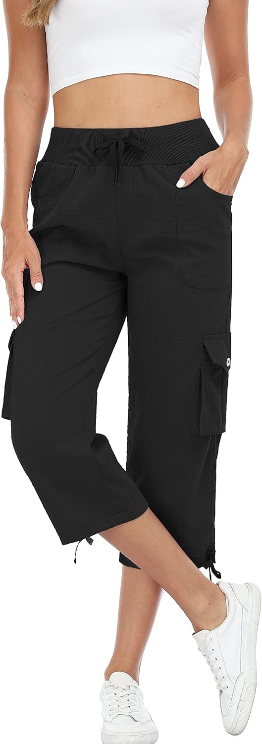 MISS MOLY Women's Cargo Capris - Lightweight Quick-Dry Hiking & Running Pants | Comfortable Fit